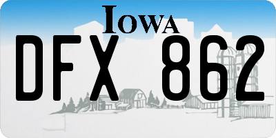 IA license plate DFX862