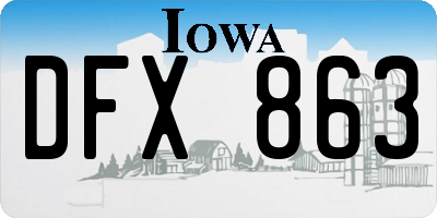 IA license plate DFX863