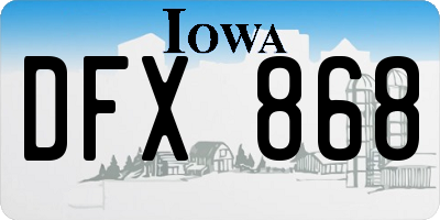 IA license plate DFX868