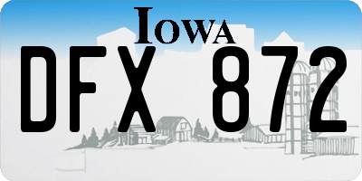 IA license plate DFX872