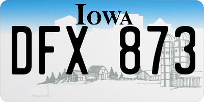 IA license plate DFX873