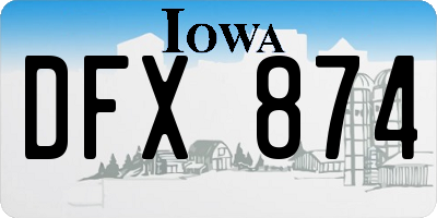 IA license plate DFX874