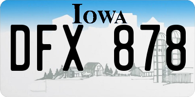 IA license plate DFX878