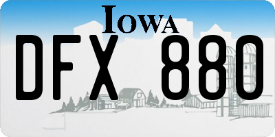 IA license plate DFX880