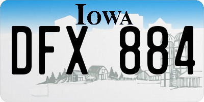 IA license plate DFX884