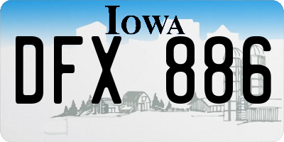 IA license plate DFX886