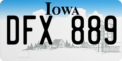 IA license plate DFX889