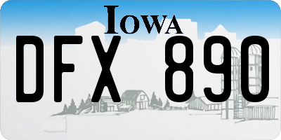 IA license plate DFX890