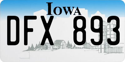 IA license plate DFX893