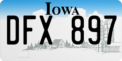 IA license plate DFX897