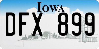IA license plate DFX899