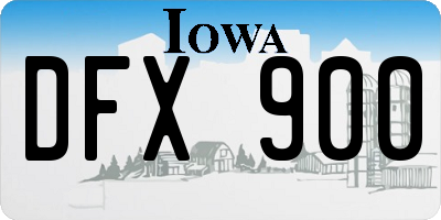 IA license plate DFX900