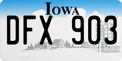 IA license plate DFX903