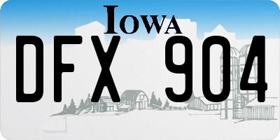 IA license plate DFX904