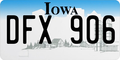 IA license plate DFX906