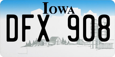 IA license plate DFX908