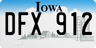IA license plate DFX912