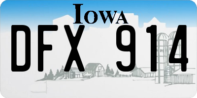 IA license plate DFX914