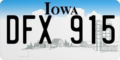 IA license plate DFX915