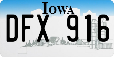 IA license plate DFX916