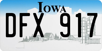 IA license plate DFX917