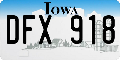 IA license plate DFX918