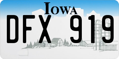 IA license plate DFX919