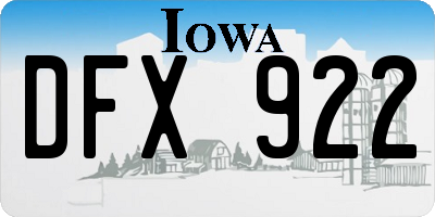 IA license plate DFX922