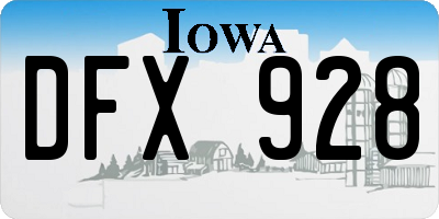 IA license plate DFX928