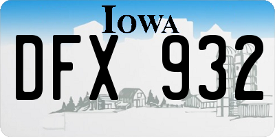 IA license plate DFX932