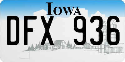 IA license plate DFX936