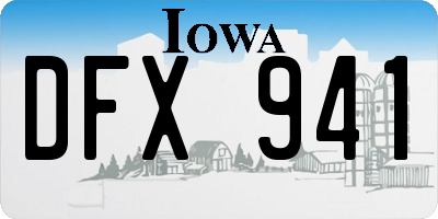 IA license plate DFX941