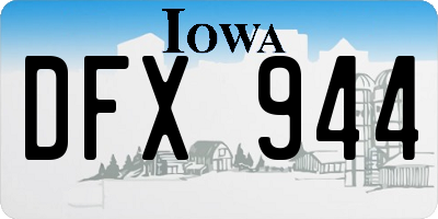 IA license plate DFX944