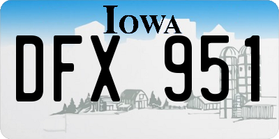 IA license plate DFX951