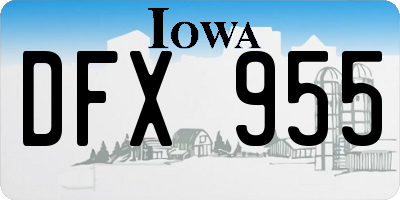 IA license plate DFX955