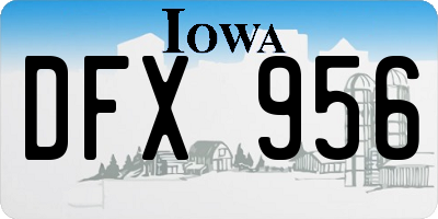IA license plate DFX956