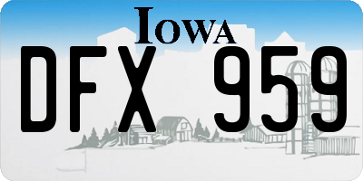 IA license plate DFX959