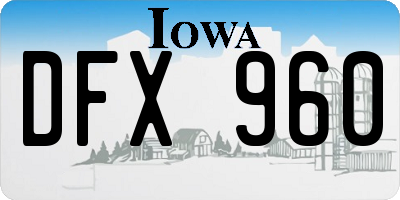 IA license plate DFX960