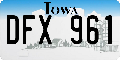 IA license plate DFX961