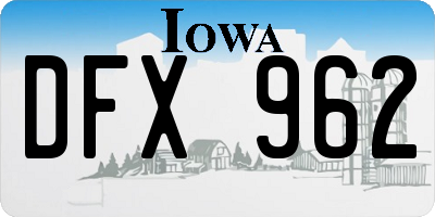 IA license plate DFX962