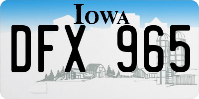 IA license plate DFX965