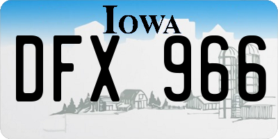 IA license plate DFX966