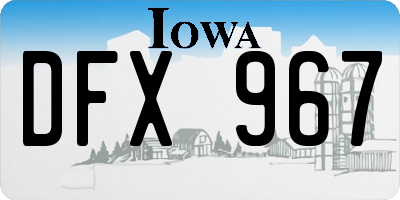 IA license plate DFX967
