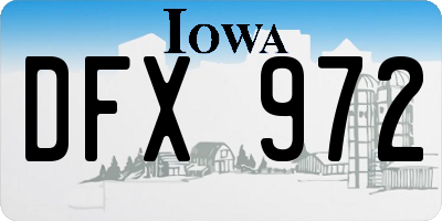 IA license plate DFX972
