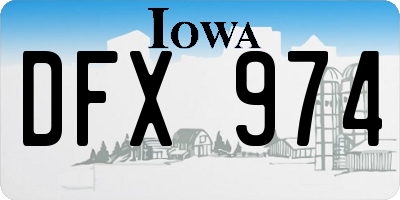 IA license plate DFX974