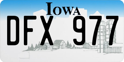 IA license plate DFX977