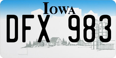 IA license plate DFX983