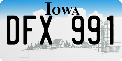 IA license plate DFX991