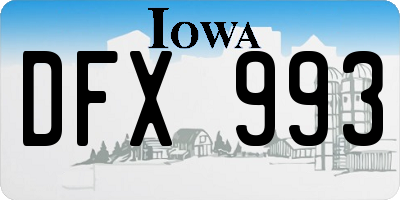 IA license plate DFX993