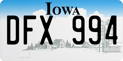 IA license plate DFX994